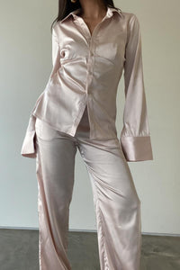 Satin Shirt And Pants Set