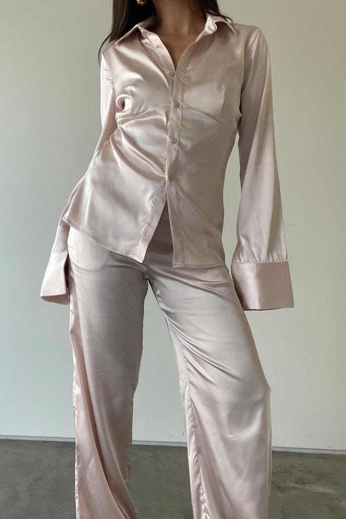 Satin Shirt And Pants Set