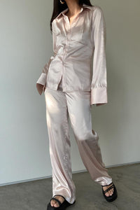 Satin Shirt And Pants Set