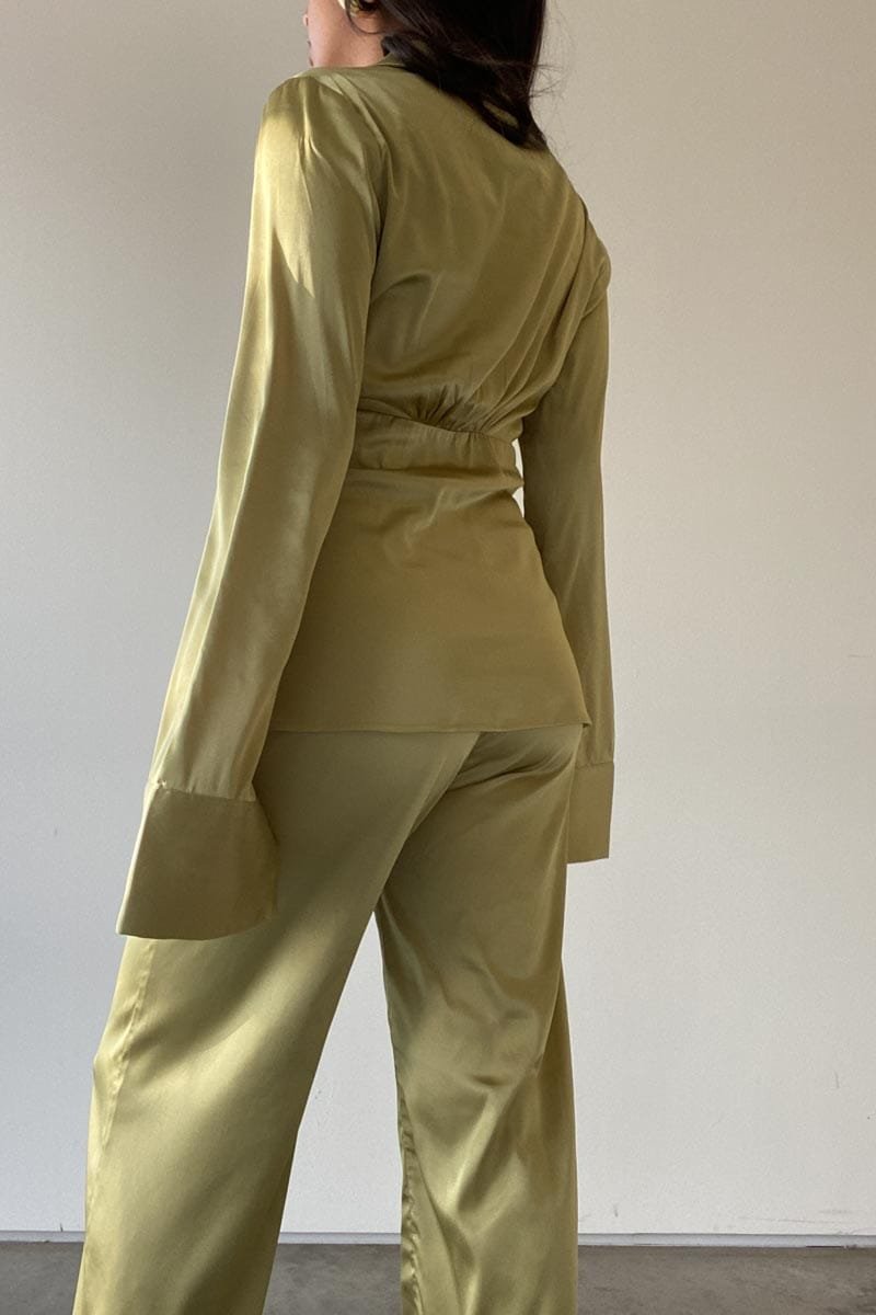 Satin Shirt And Pants Set