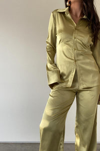 Satin Shirt And Pants Set
