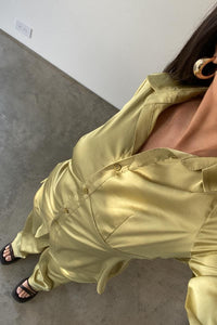Satin Shirt And Pants Set