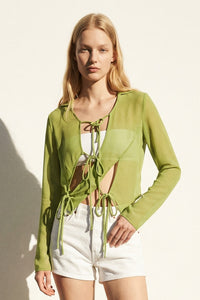 Cut Out Tie Up Chiffon Top