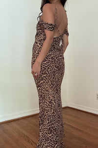 Leopard Print Mermaid Maxi Dress