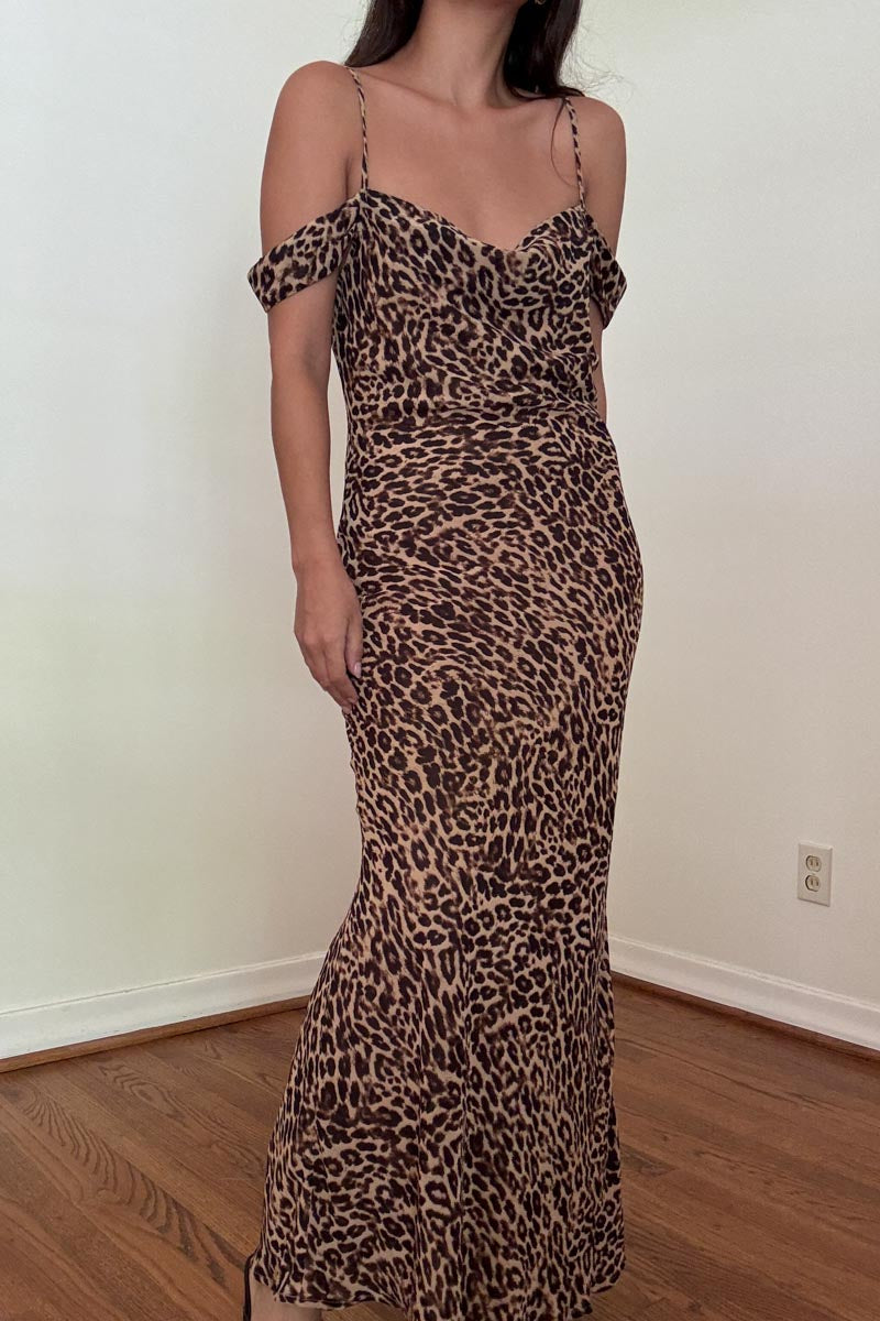 Leopard Print Mermaid Maxi Dress