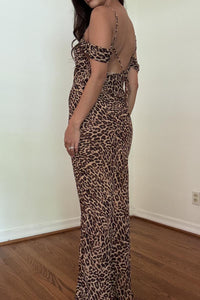 Leopard Print Mermaid Maxi Dress