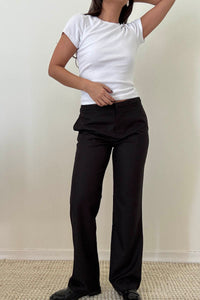 Hook Eye Waistband Woven Trouser