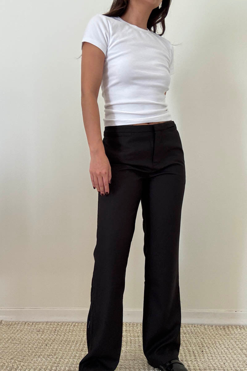 Hook Eye Waistband Woven Trouser