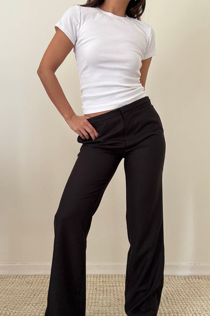 Hook Eye Waistband Woven Trouser