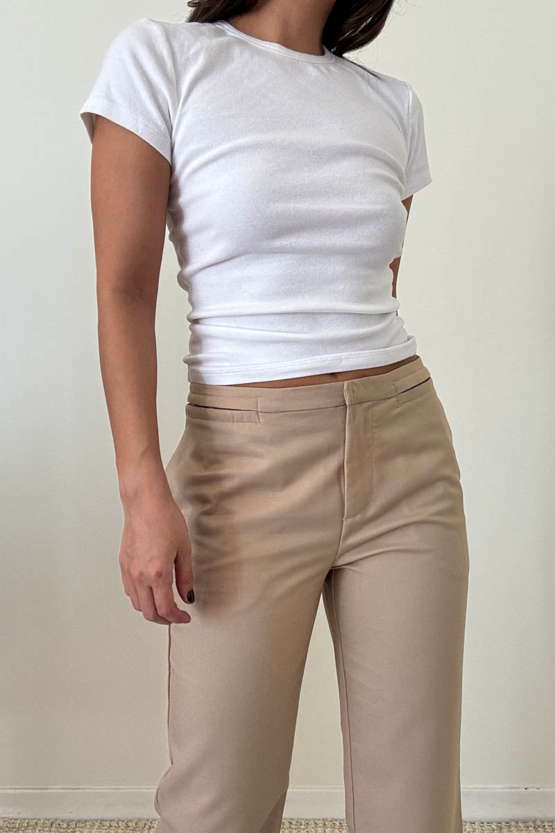 Hook Eye Waistband Woven Trouser