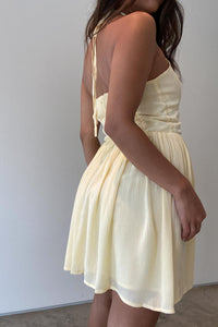 Halter Neck Shirred Back Mini Dress