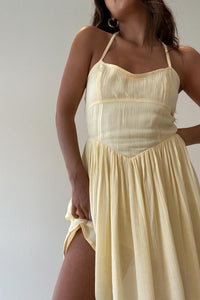 Halter Neck Shirred Back Mini Dress