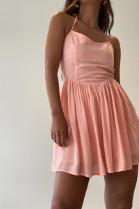 Halter Neck Shirred Back Mini Dress