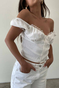 Sweetheart Neck Lace Detail Top