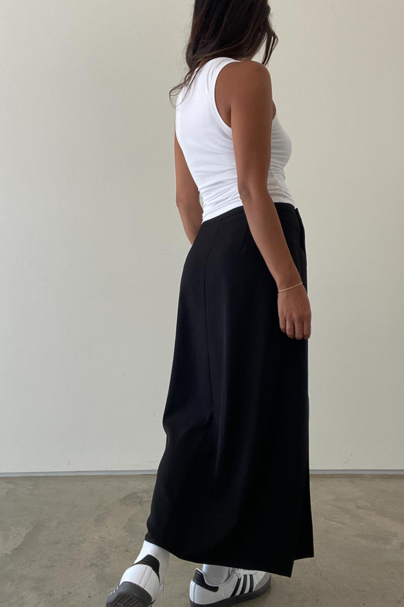 Wrap Style Midi Skirt