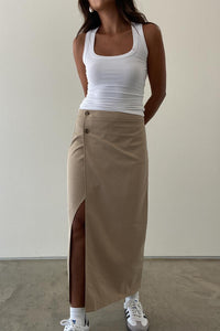 Wrap Style Midi Skirt