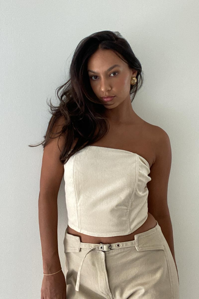 Corduroy Corset Bustier Top