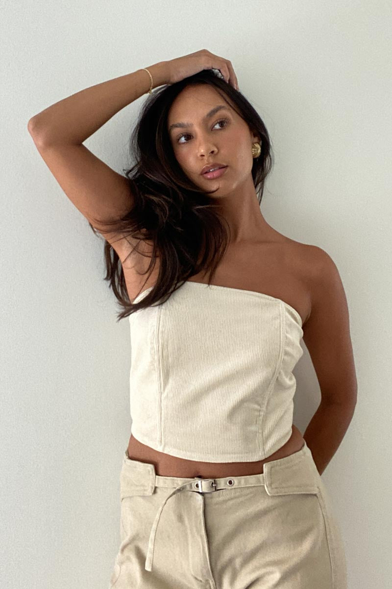 Corduroy Corset Bustier Top