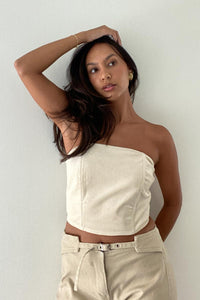 Corduroy Corset Bustier Top