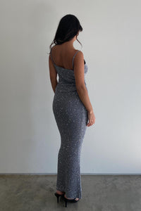 Sequins Knit Cami Top W/ Maxi Skirt Sets