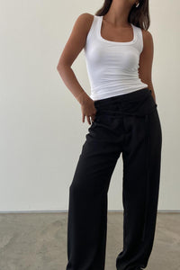Tie-Up Detail Low Rise Pants