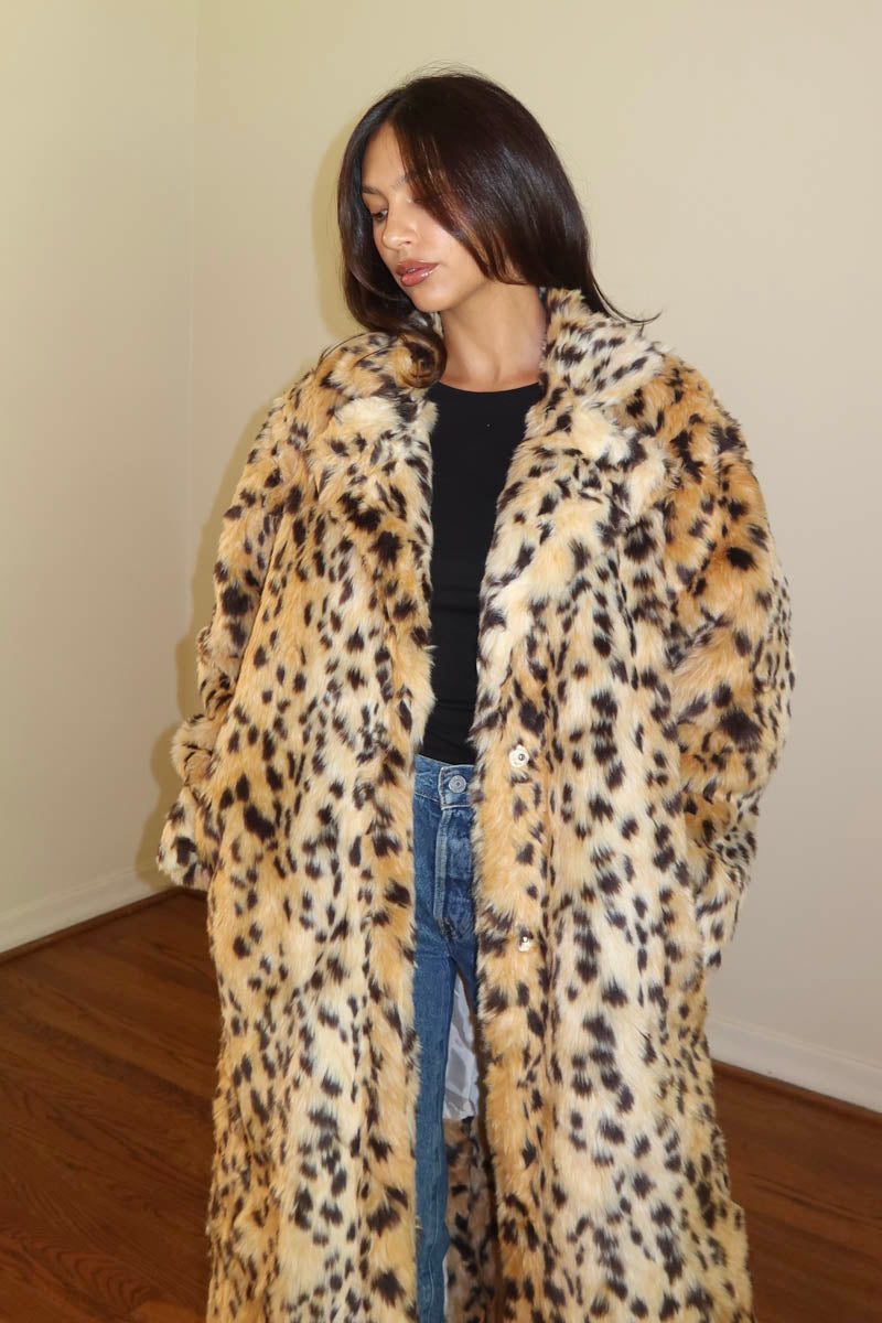 Oversized Faux Fur Long Coat