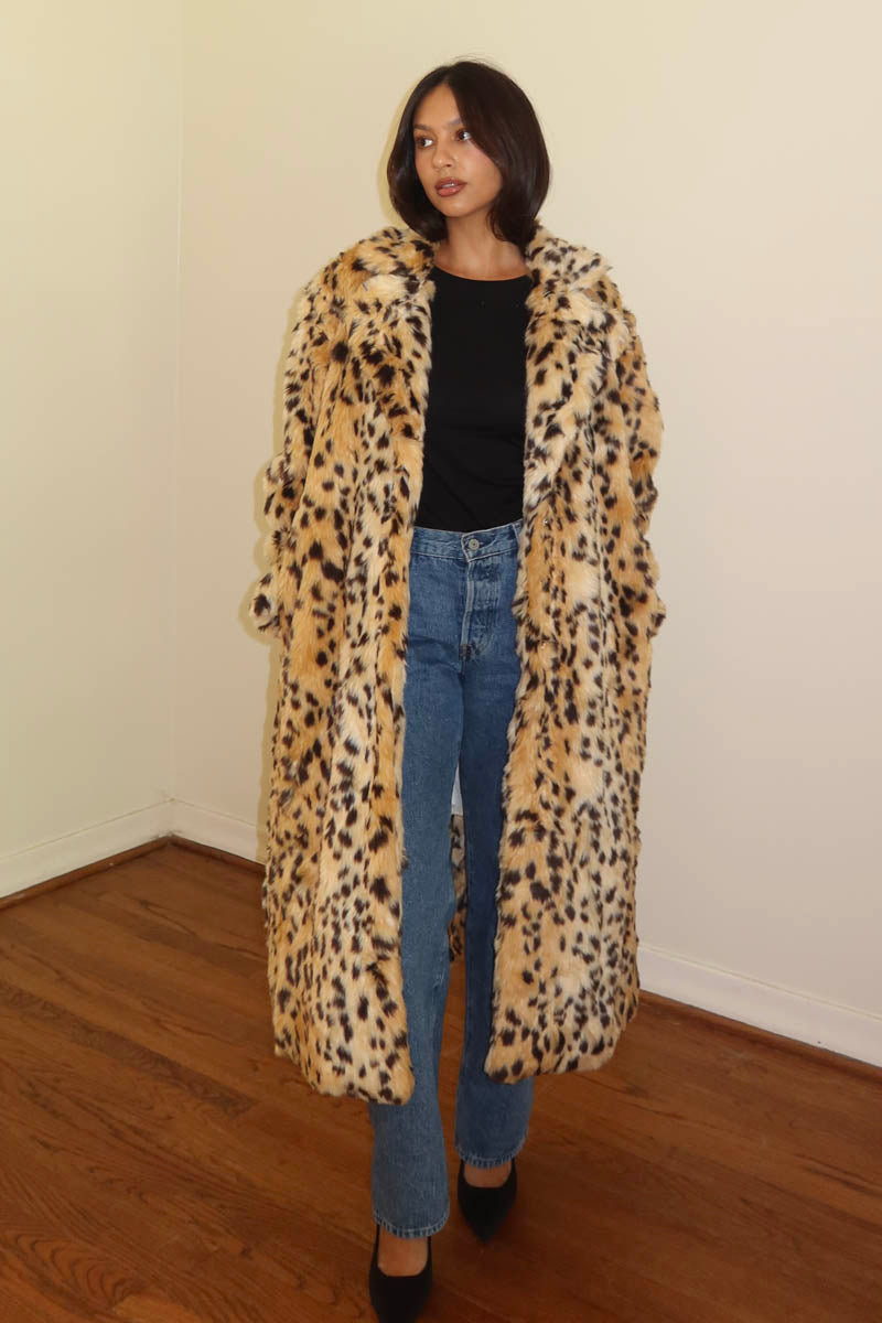 Oversized Faux Fur Long Coat