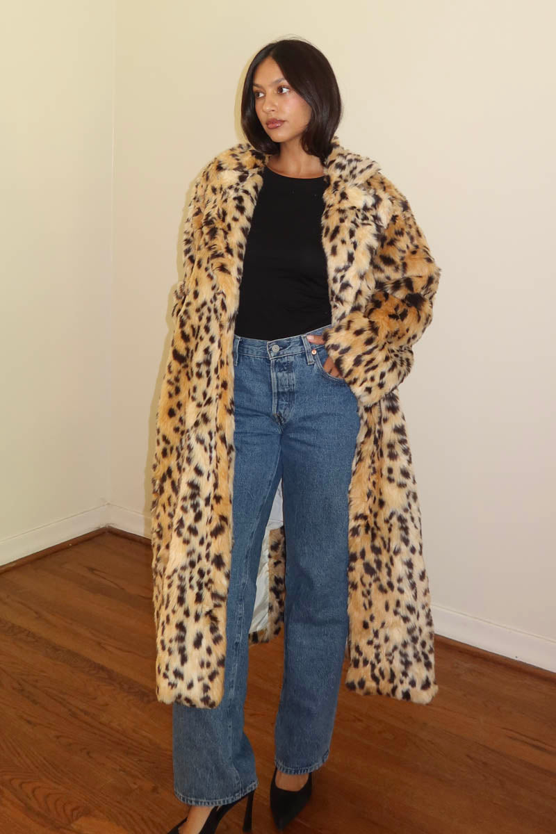 Oversized Faux Fur Long Coat