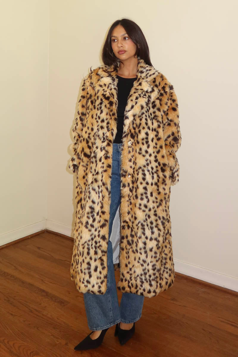 Oversized Faux Fur Long Coat