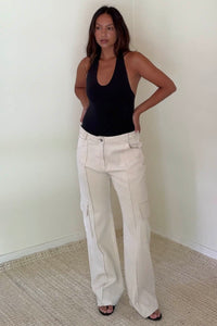 Corduroy Cargo Wide-Leg Pants