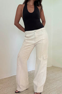 Corduroy Cargo Wide-Leg Pants