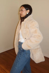 Soft Faux Fur Blazer Coat