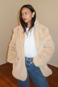 Soft Faux Fur Blazer Coat