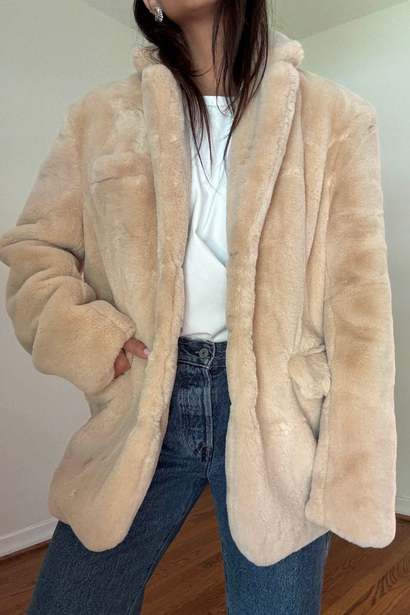 Soft Faux Fur Blazer Coat