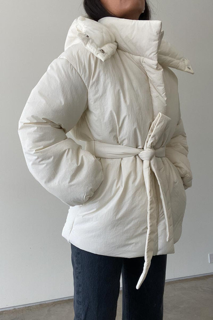 Nylon Oversized Padded Shirt Jacket - TheOures