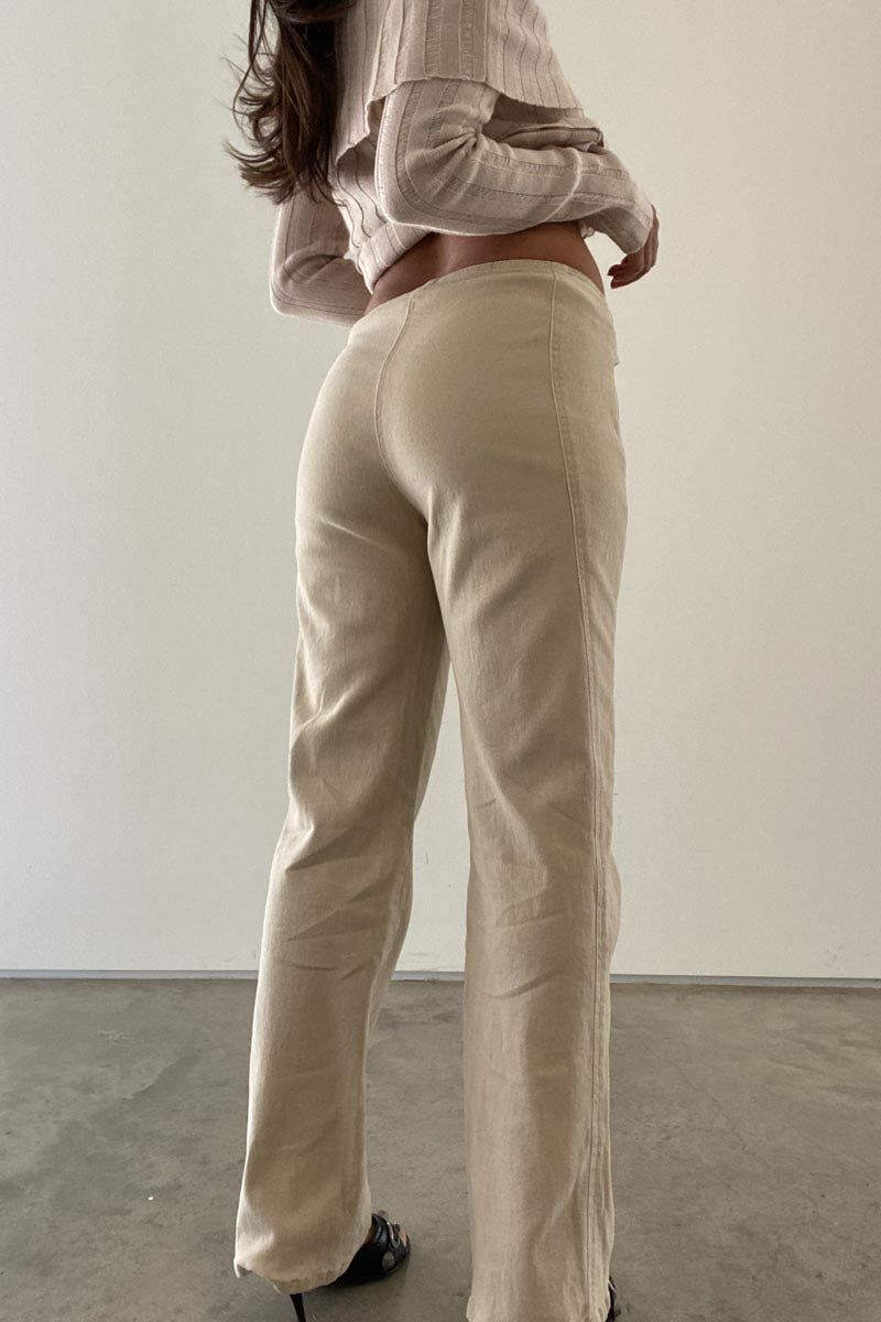 Adjustable Stripe Denim Trouser