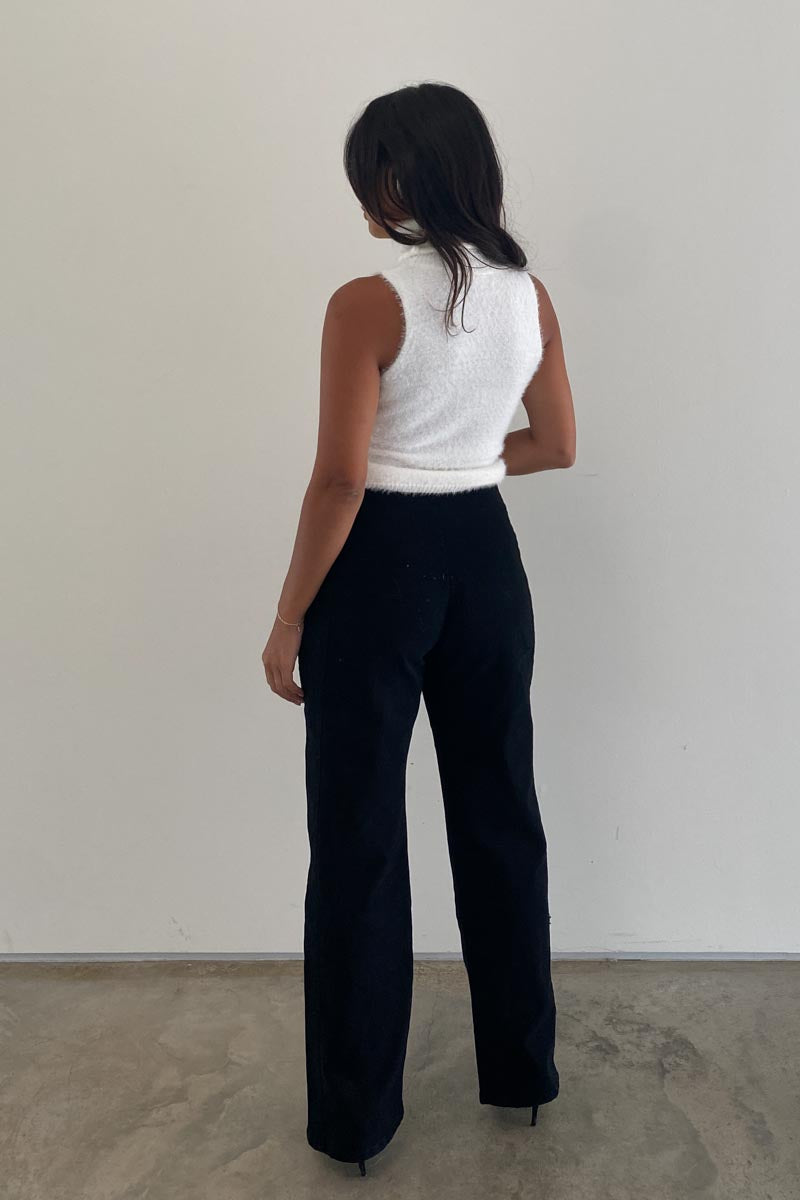 Adjustable Stripe Denim Trouser