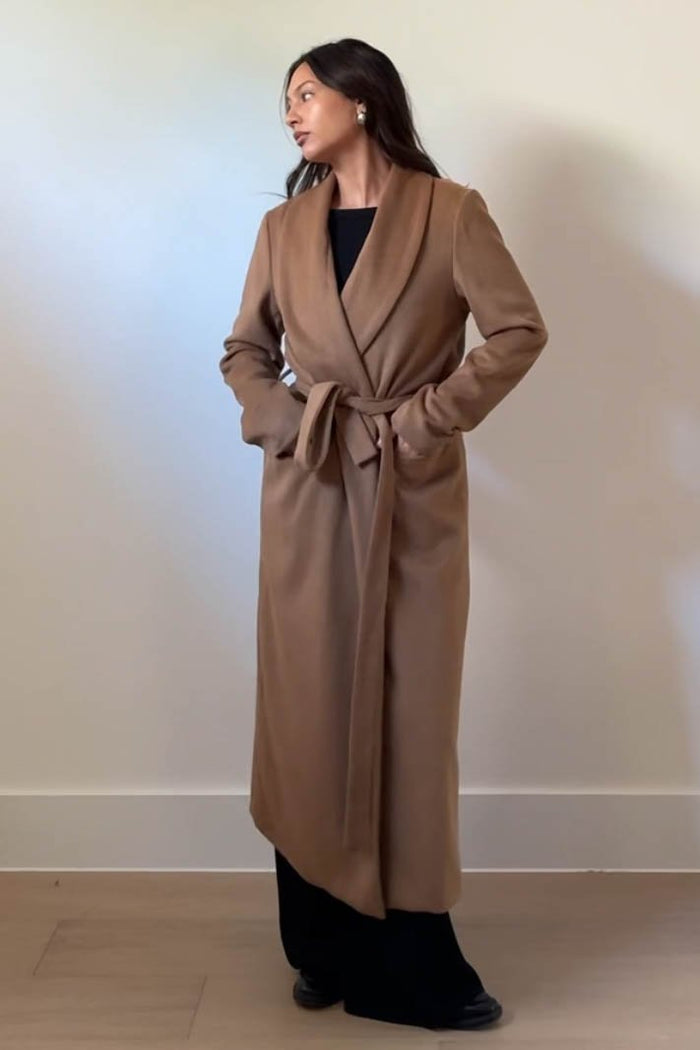 Wool Blend Slim Fitting Coat