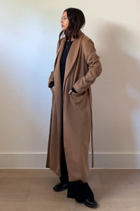 Wool Blend Slim Fitting Coat