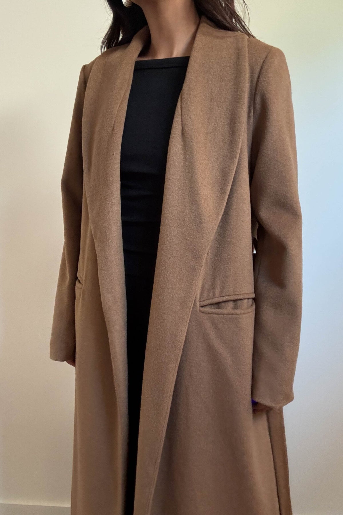 Wool Blend Slim Fitting Coat