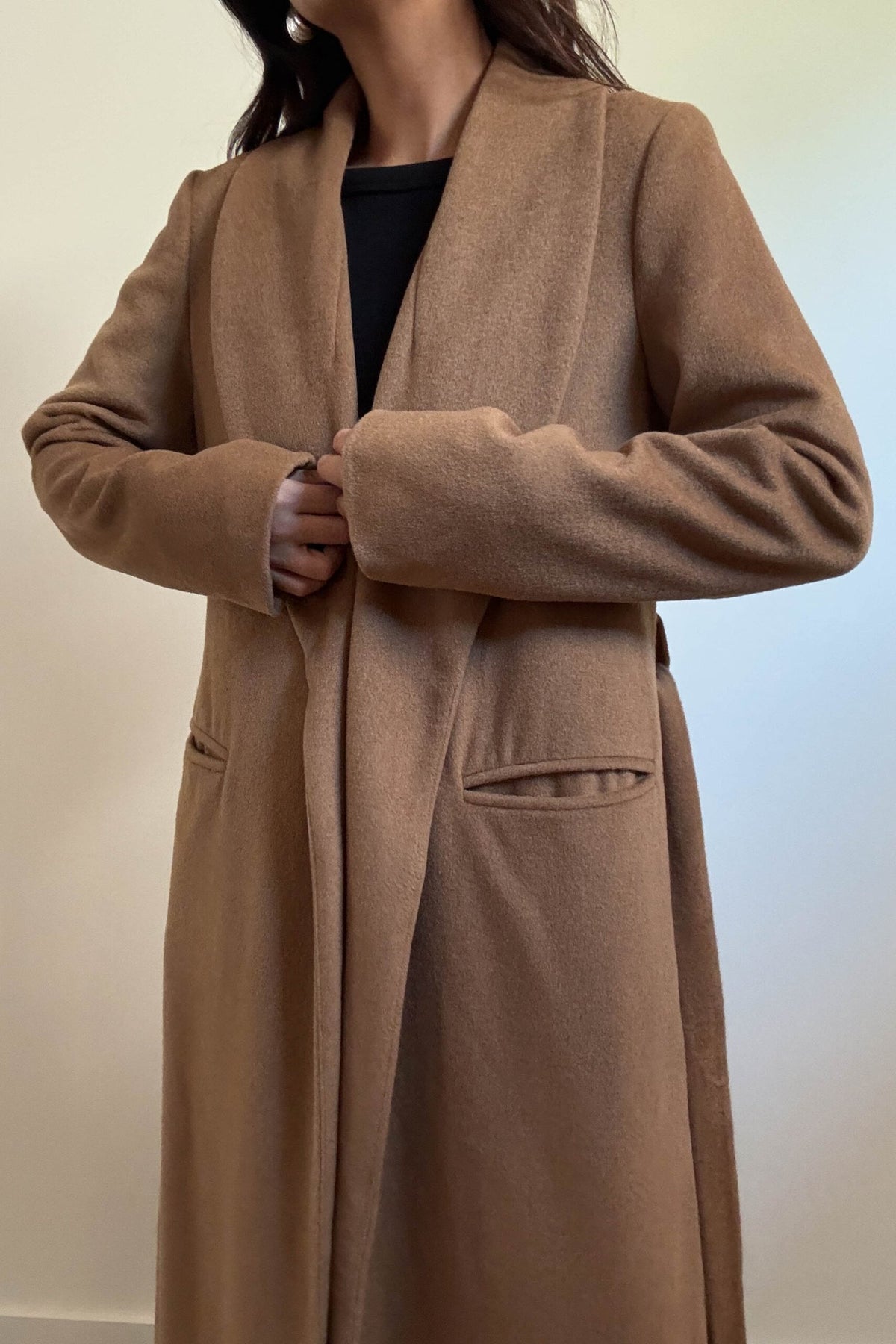 Wool Blend Slim Fitting Coat