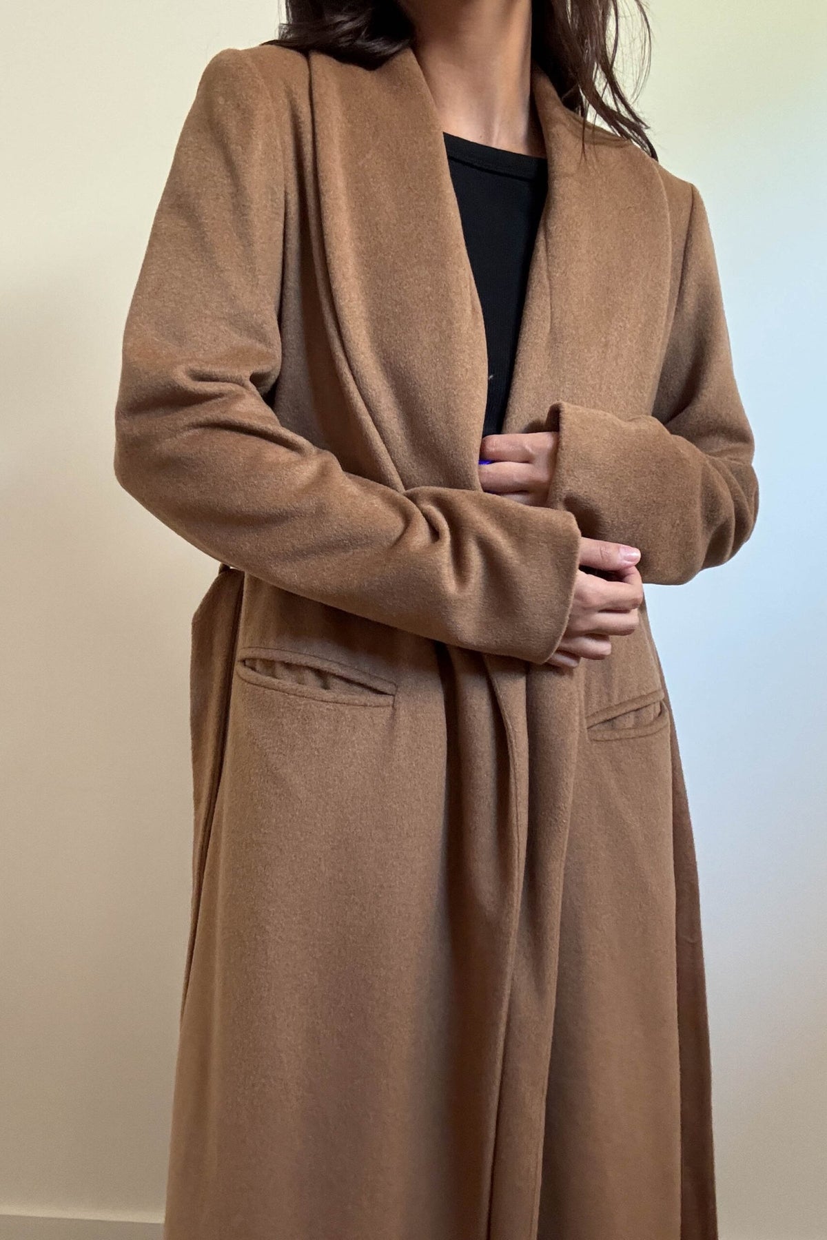 Wool Blend Slim Fitting Coat