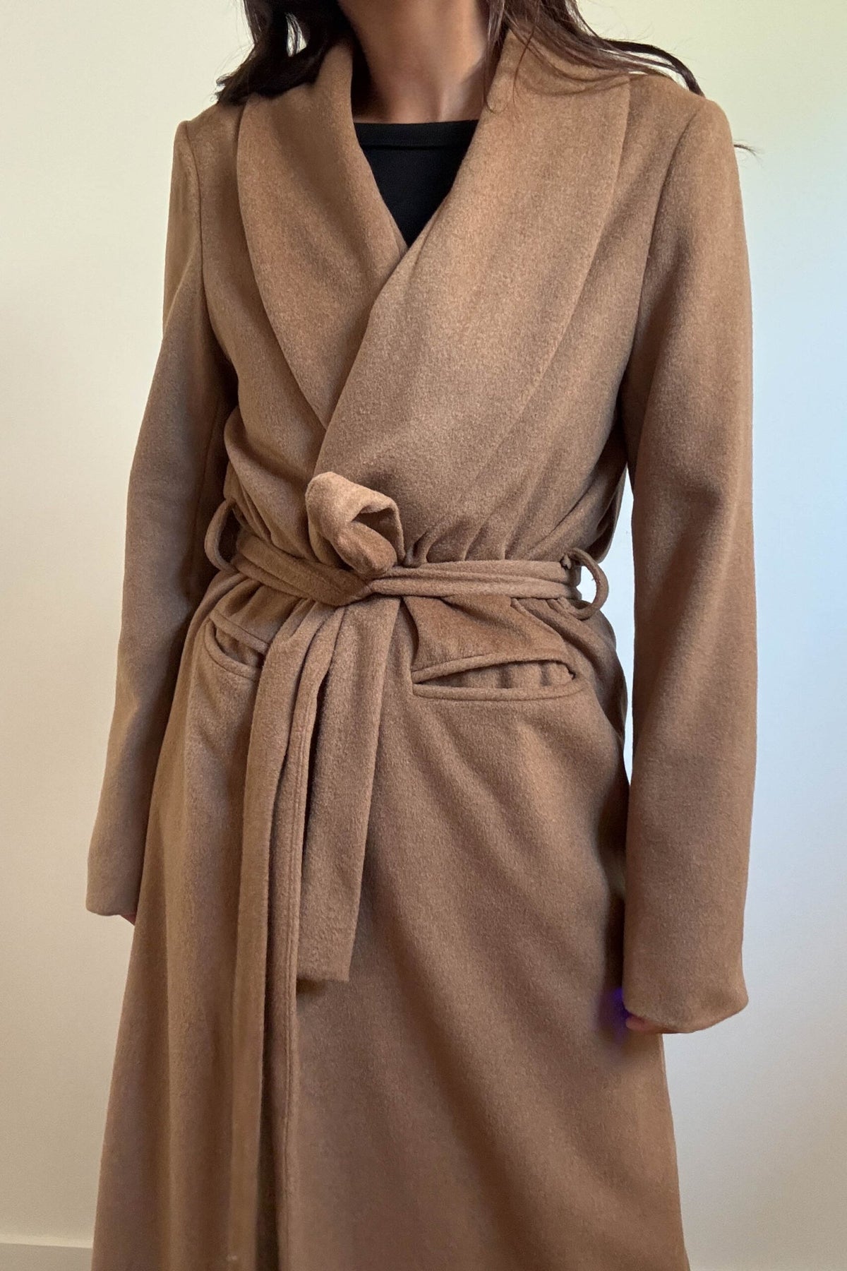 Wool Blend Slim Fitting Coat