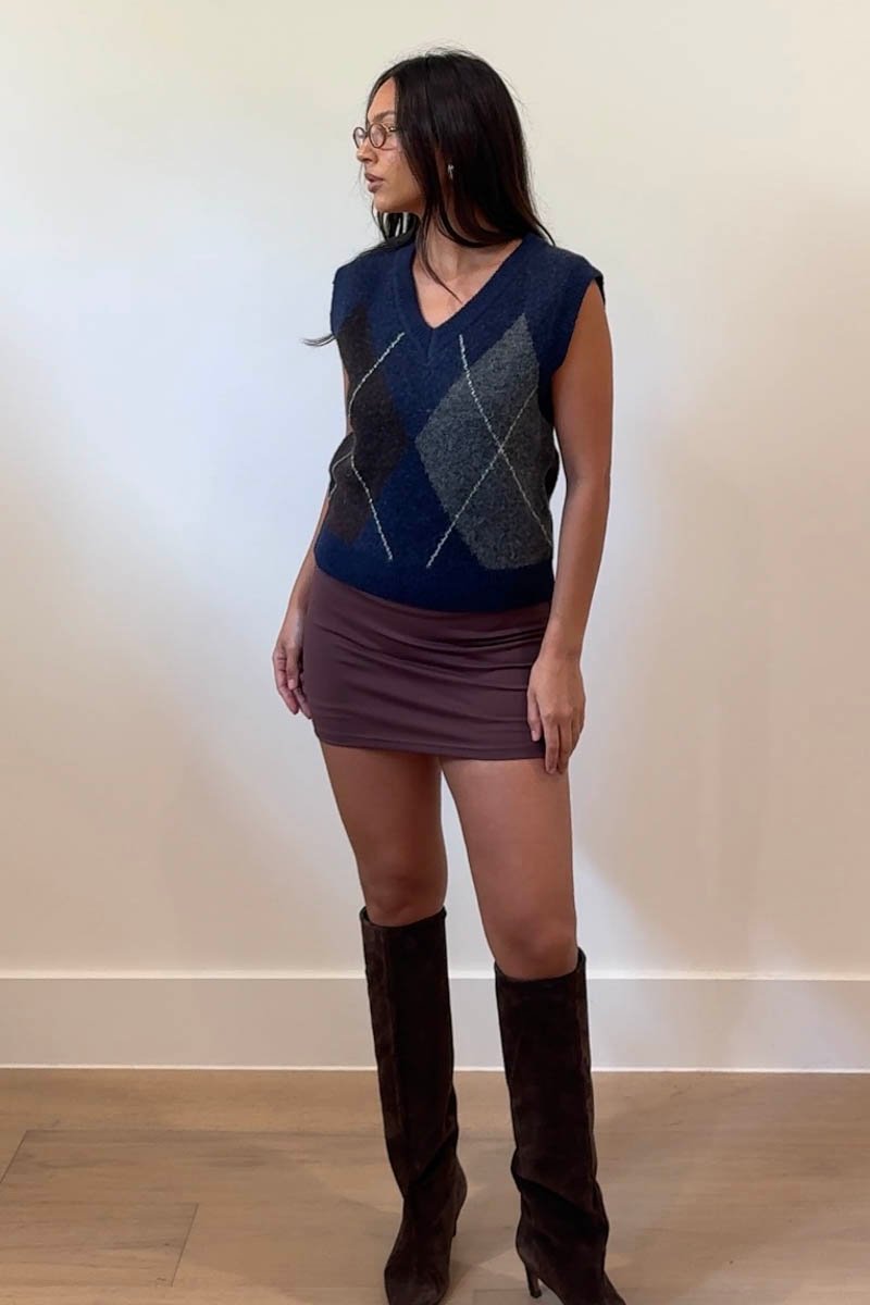 Micro Mini Stretch Skirt Built-In Shorts