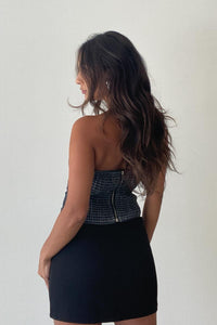 Striped Denim Woven Cotton Tube Top