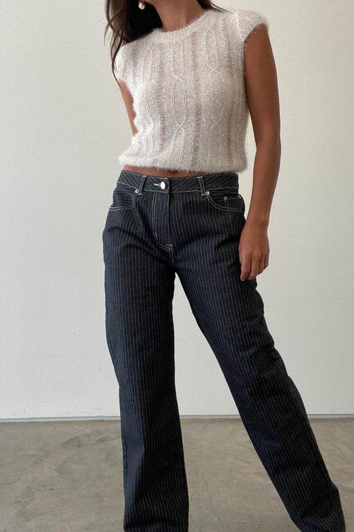 Striped Denim Pants - TheOures