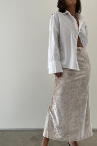 Crushed Velvet Midi Skirt