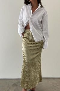 Crushed Velvet Midi Skirt