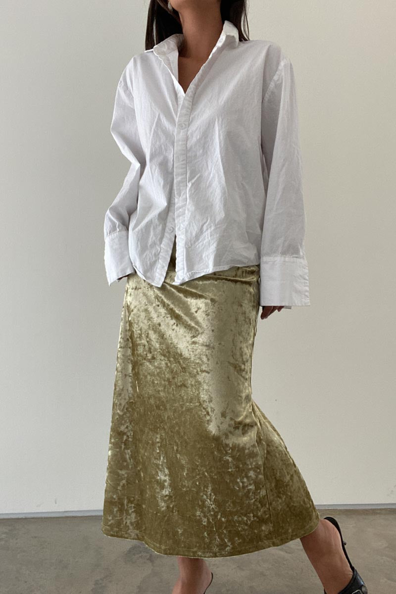 Crushed Velvet Midi Skirt