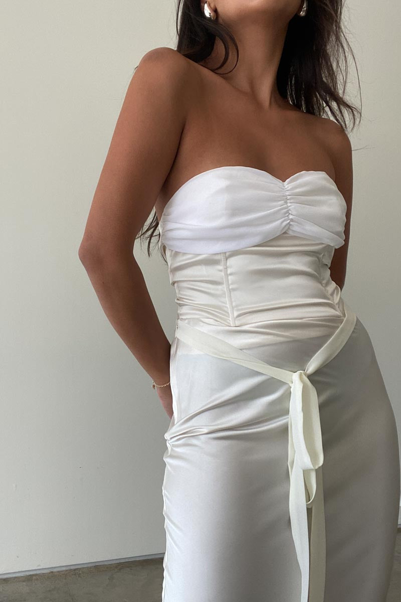 Satin with Chiffon Bustier - TheOures